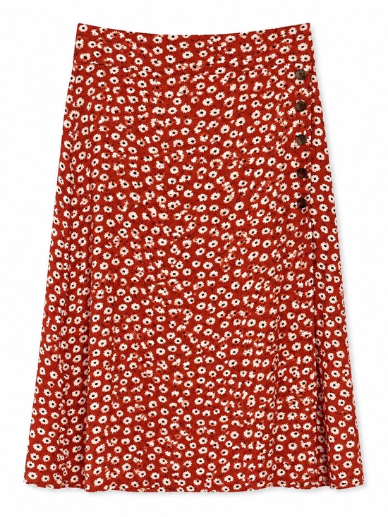 Faithfull the Brand Dresses & Skirts - Faithfull The Brand Red Floral A-Line Midi Skirt